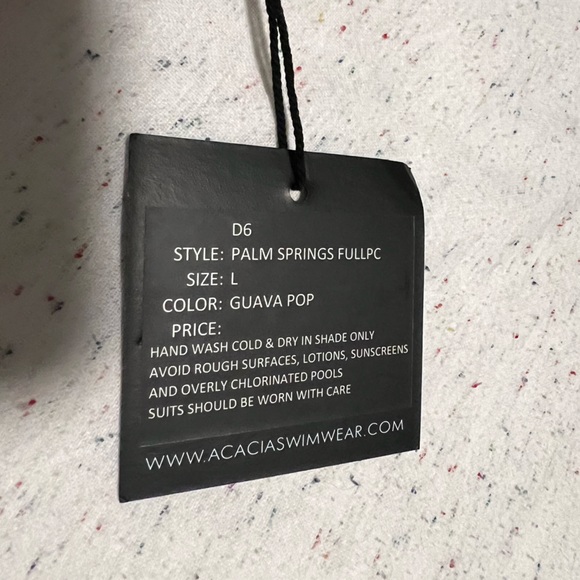 Acacia Palm Springs One Piece Swimsuit in Guava Pop Sz Large - Picture 3 of 6